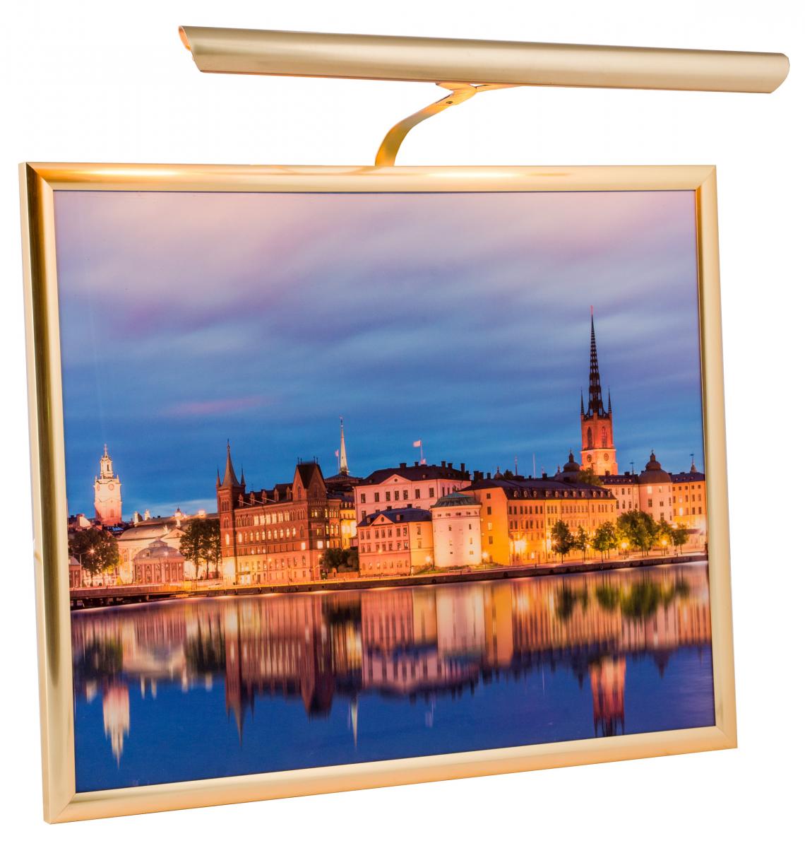 Eklunds metall Eklunds Uno 2 voor lijstbreedte 80-120 cm schilderijverlichting - Messing