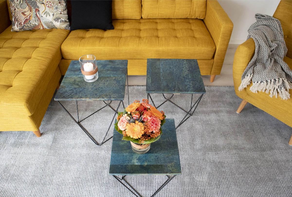 House Nordic Bijzettafel Ranchi Blauw- 3 st