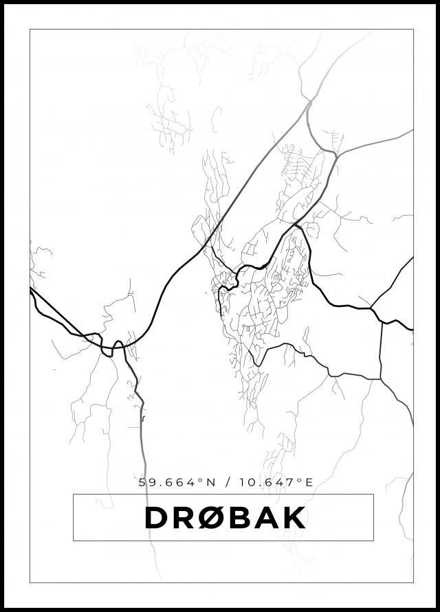 Bildverkstad Map - Drøbak - White Poster
