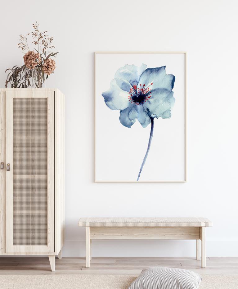 Bildverkstad Aquarelle Flower - Blue