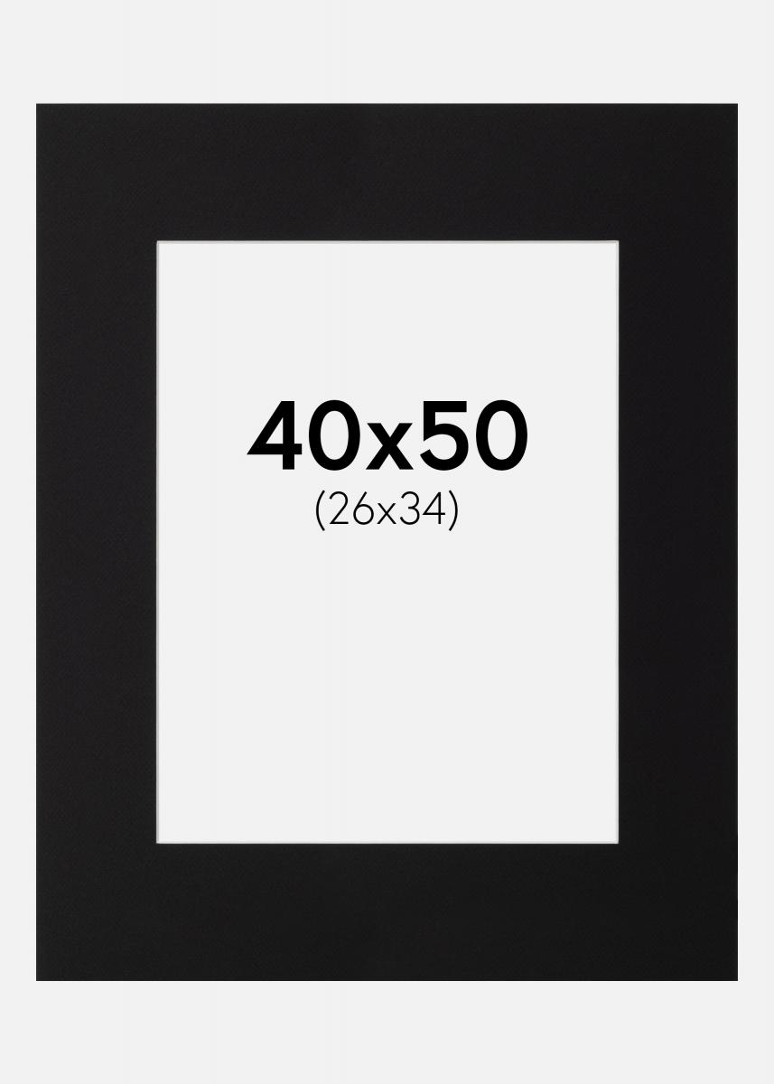 Galleri 1 Passe-partout Zwart (Witte kern) 40x50 cm (26x34)