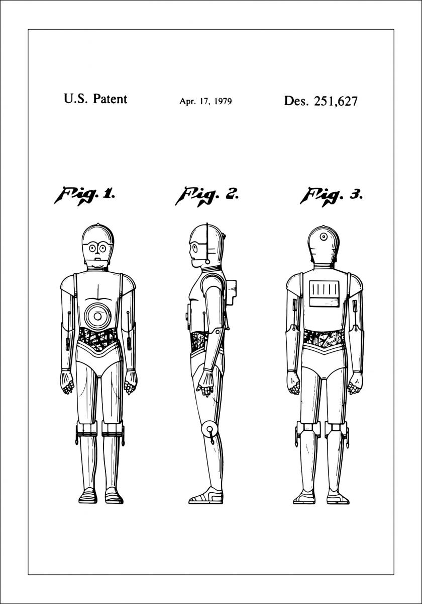 Lagervaror egen produktion Patenttekening - Star Wars - C-3PO Poster