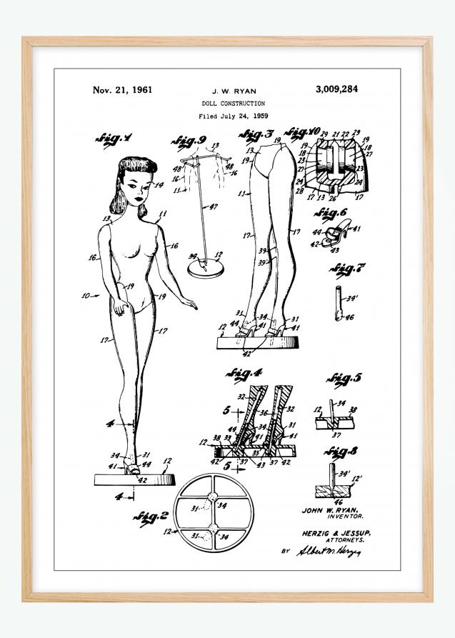 Bildverkstad Patenttekening - Barbie Poster
