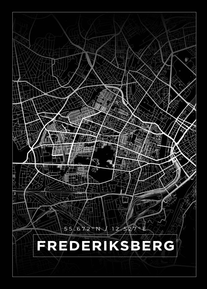 Bildverkstad Map - Frederiksberg - Black Poster