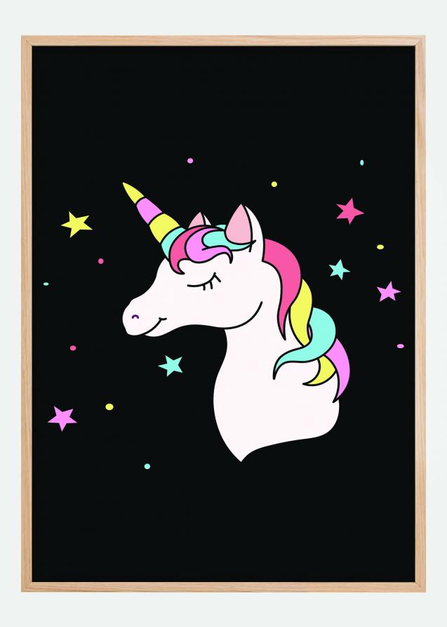 Bildverkstad Unicorn Black Poster