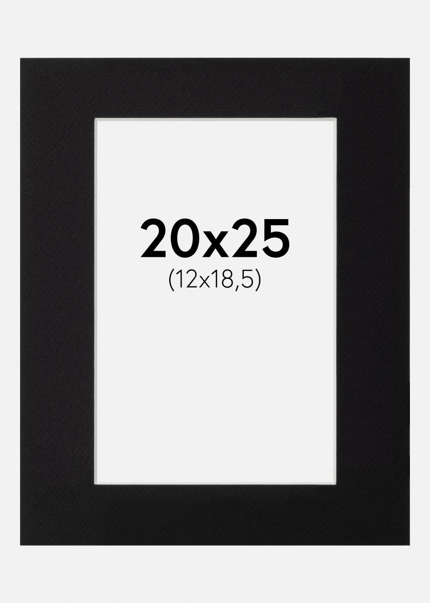 Galleri 1 Passe-partout Zwart (Witte kern) 20x25 cm (12x18,5)