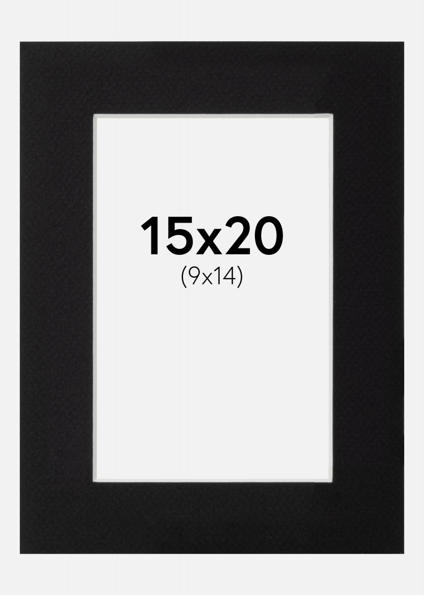 Galleri 1 Passe-partout Zwart (Witte kern) 15x20 cm (9x14)