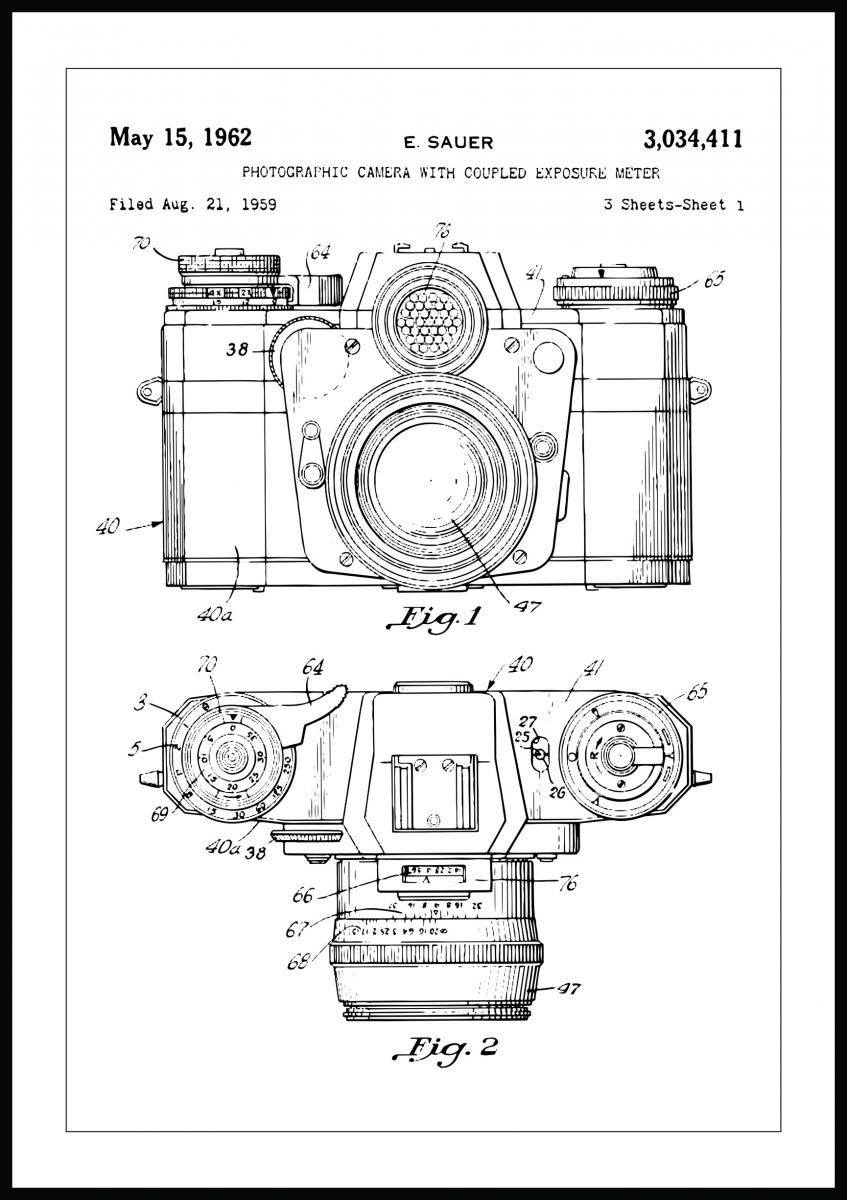 Bildverkstad Patenttekening - Camera I Poster