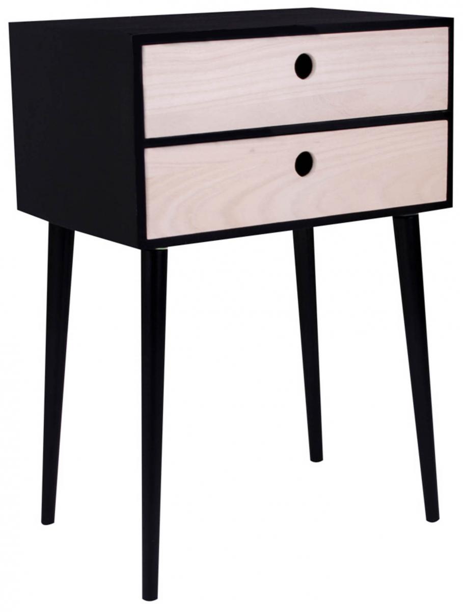 House Nordic Nachtkastje Rimini 32x45 cm - Zwart/Hout