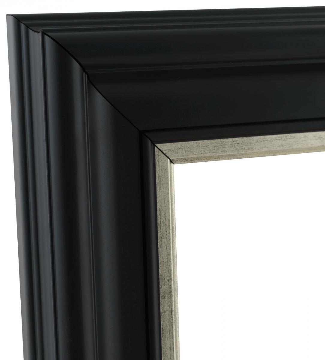 Ramverkstad 60x90 Ombud Fotolijst Mora Premium Zwart-Zilver - Formaat naar keuze