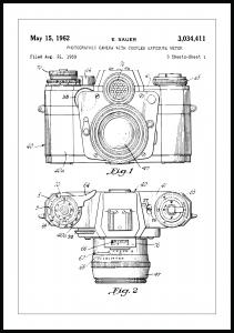 Lagervaror egen produktion Patenttekening - Camera I Poster