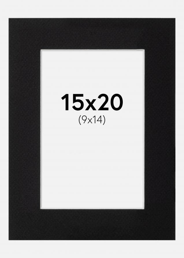 Artlink Passe-partout Zwart Standaard (Witte kern) 15x20 cm (9x14)