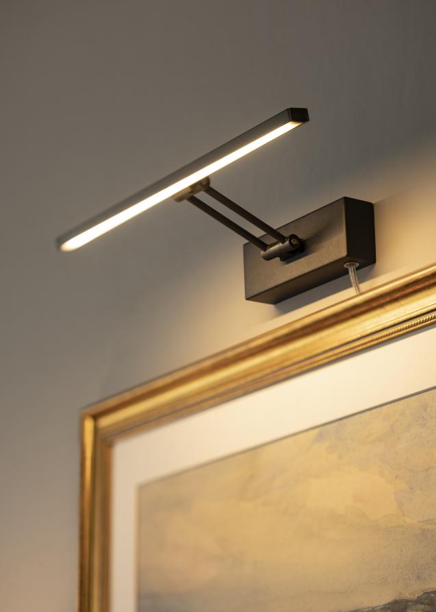 AH Belysning Gunnebo V961 LED voor lijstbreedte 60-100 cm schilderijverlichting - Zwart