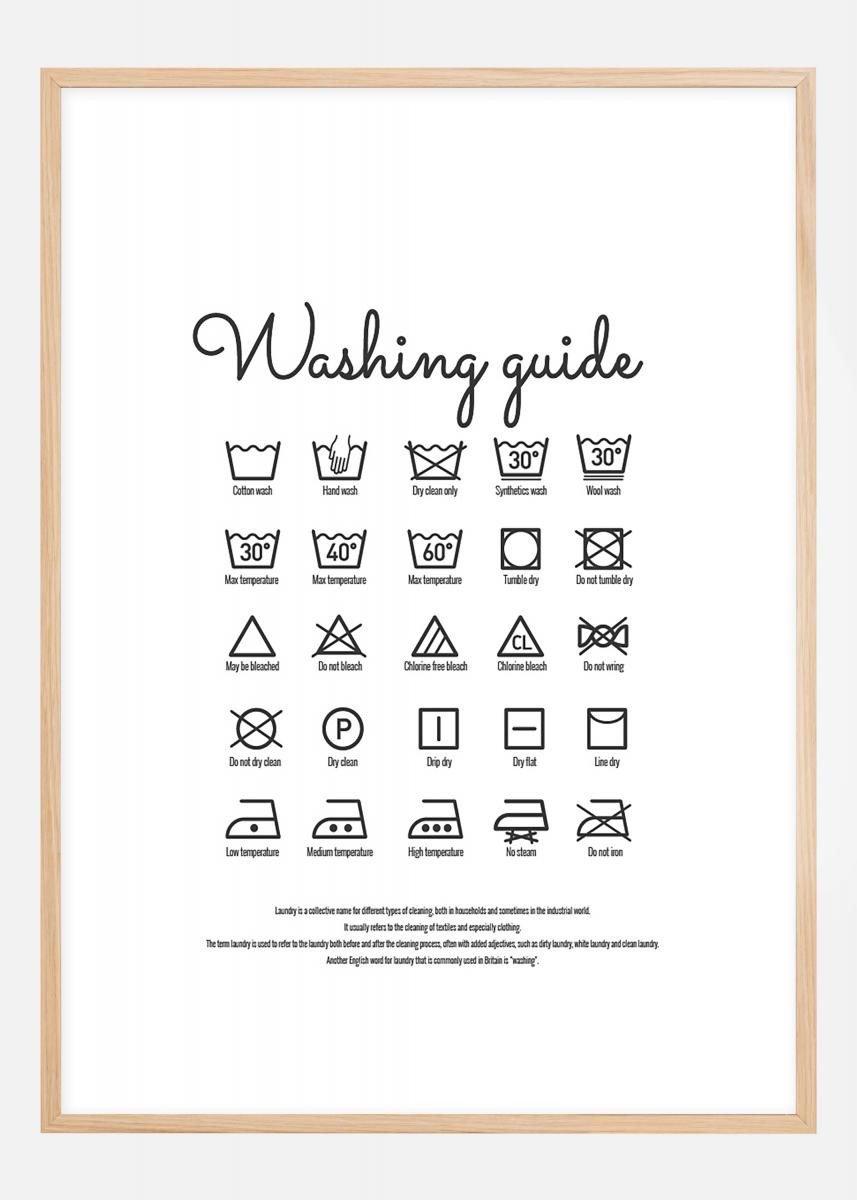 Bildverkstad Washing guide white Poster
