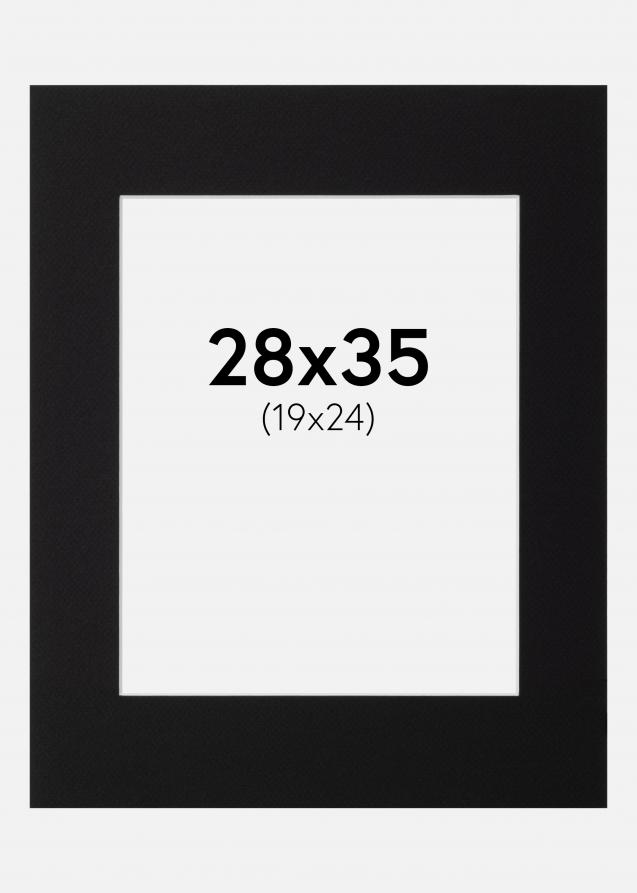 Galleri 1 Passe-partout Zwart (Witte kern) 28x35 cm (19x24)