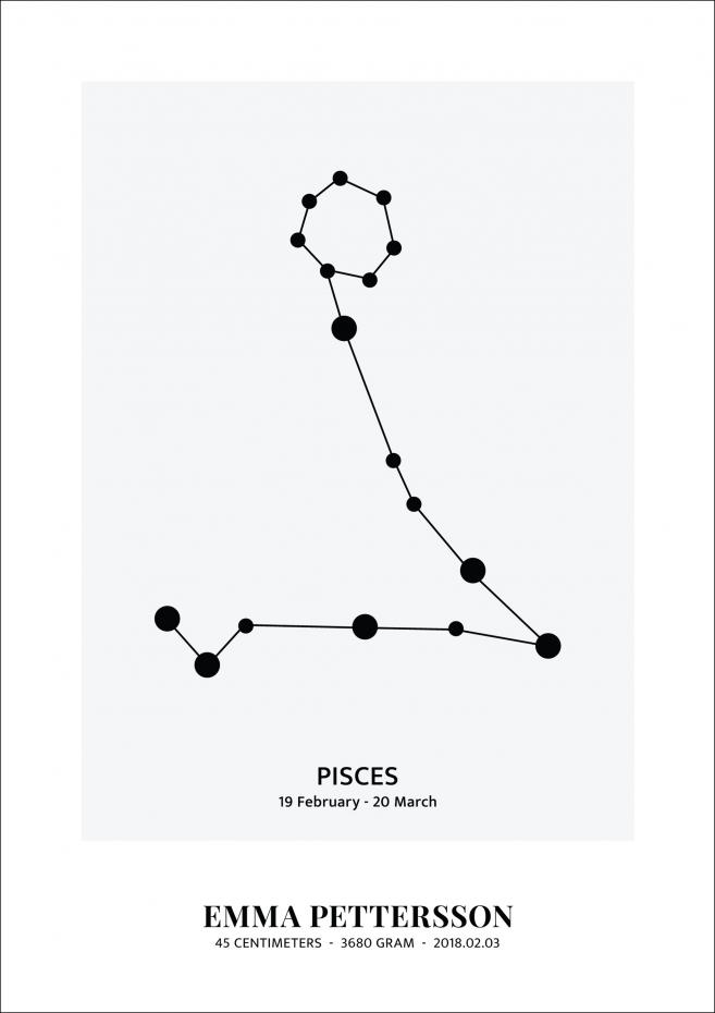Personlig poster Pisces - Star Signs