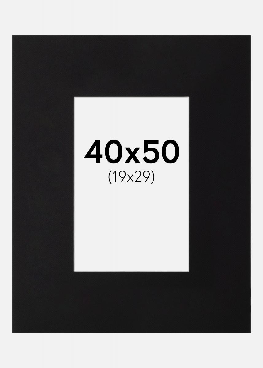 Galleri 1 Passe-partout XL Zwart (Witte kern) 40x50 cm (19x29)