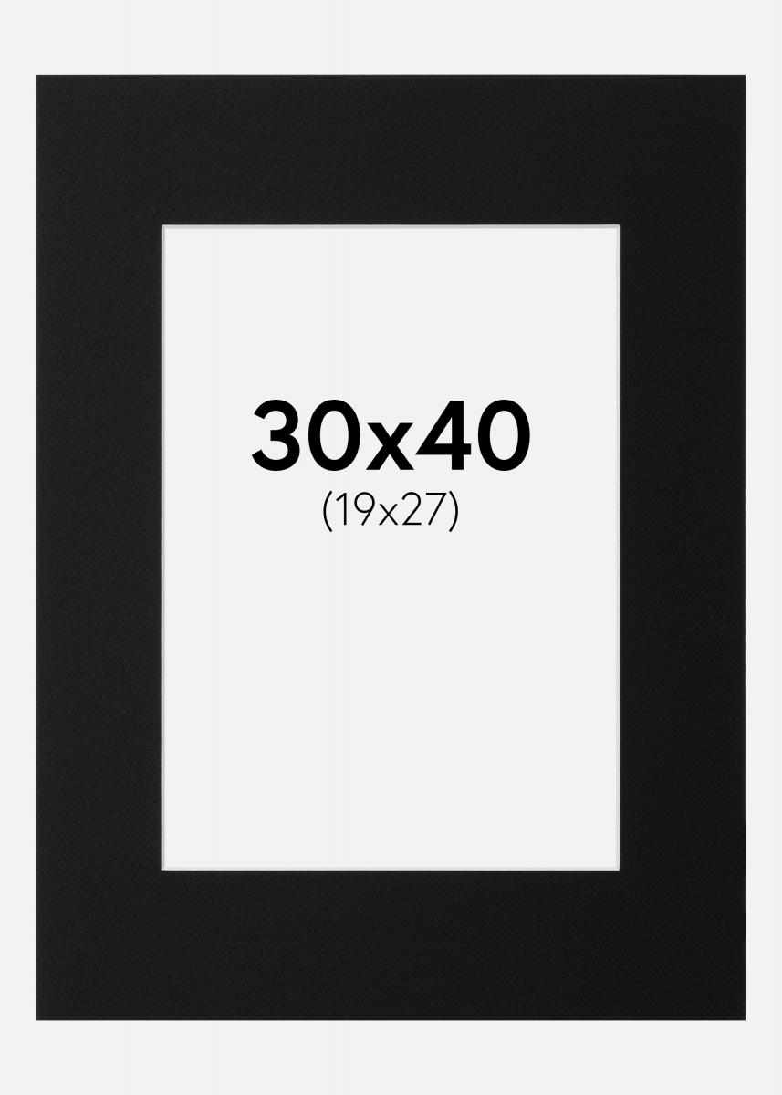 Galleri 1 Passe-partout Zwart (Witte kern) 30x40 cm (19x27)