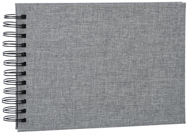 Focus Base Line Canvas Wire-O Grijs 23x17 cm (40 Zwarte zijden / 20 Bladen)