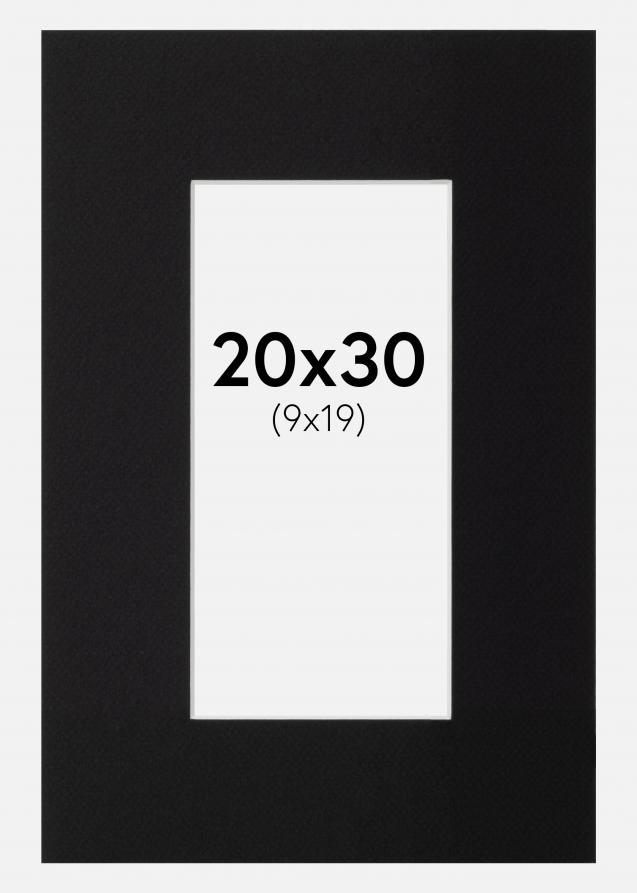 Galleri 1 Passe-partout Zwart (Witte kern) 20x30 cm (9x19)