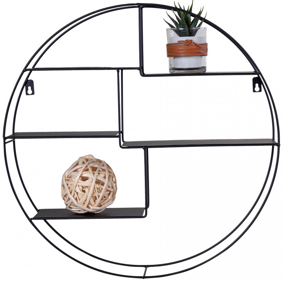 House Nordic Wandplank Genk 47,5 cm Ø - Zwart