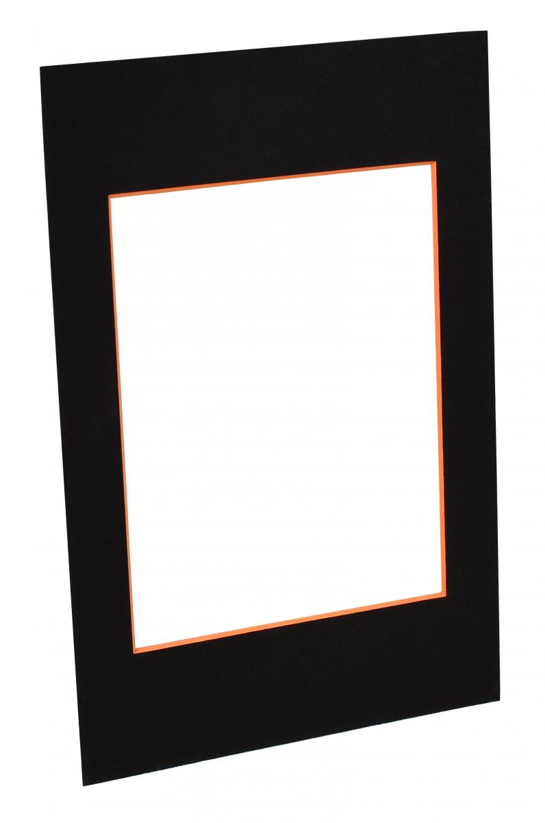 Passepartouter Måttbeställda Passe-partout Zwart (Oranje kern) - Op maat gemaakt