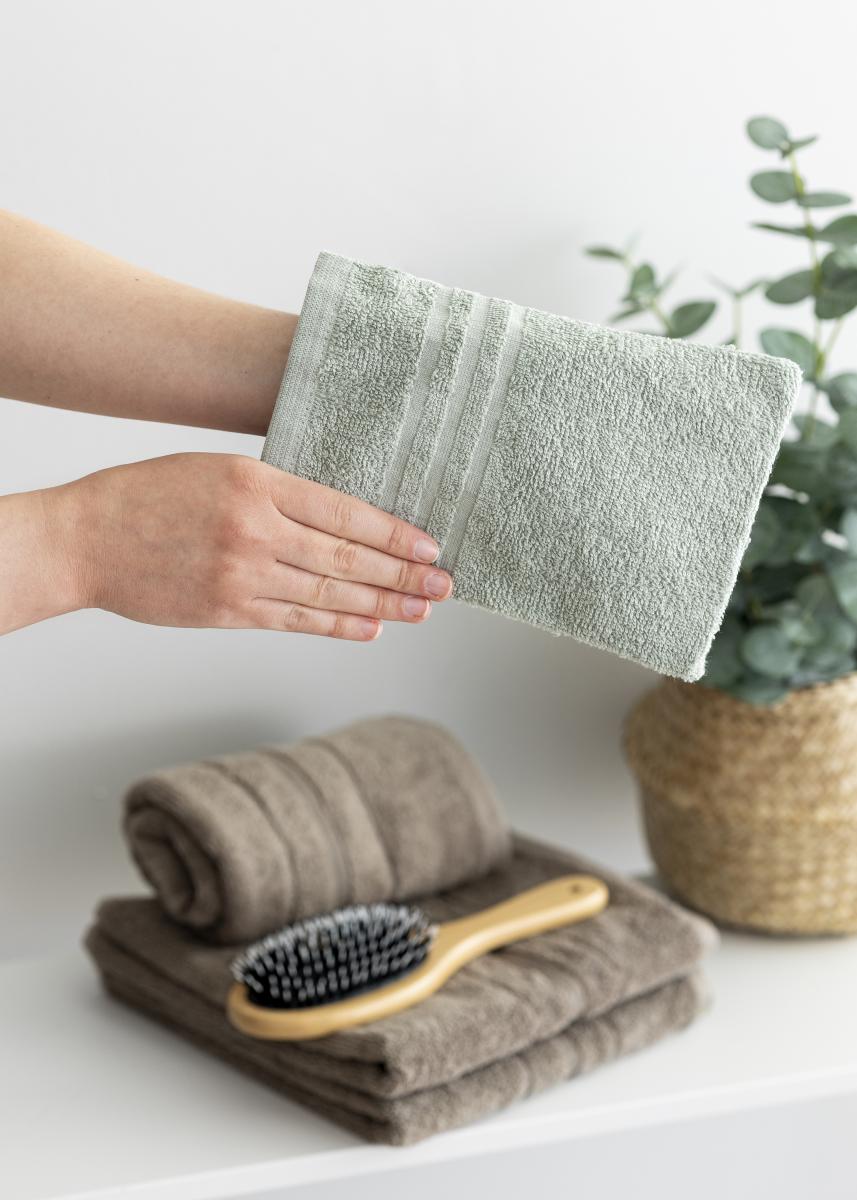 Borganäs of Sweden Washandje Basic Badstof - Groen 15x21 cm