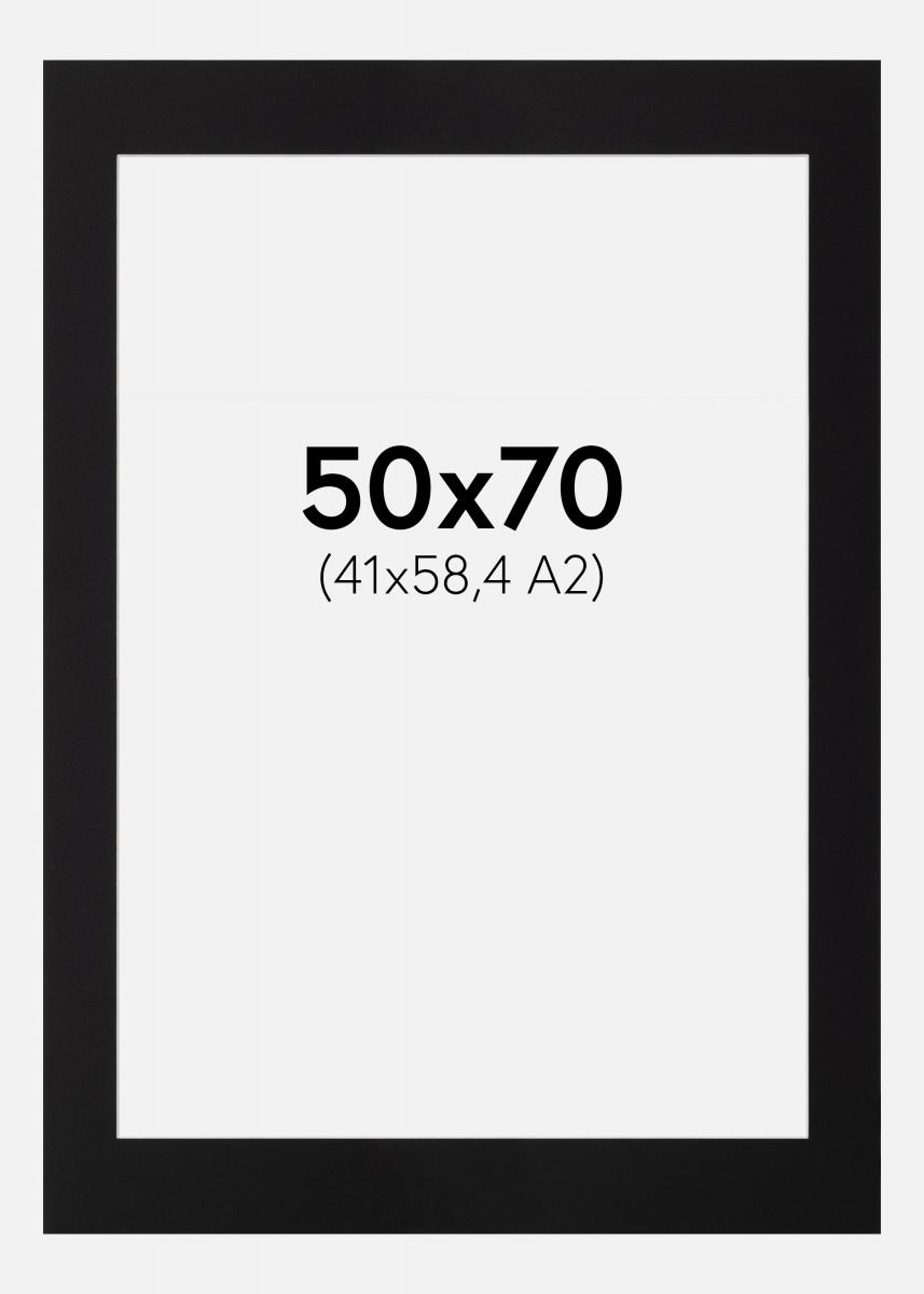 Galleri 1 Passe-partout Zwart (Witte kern) 50x70 cm (41x58,4 - A2)