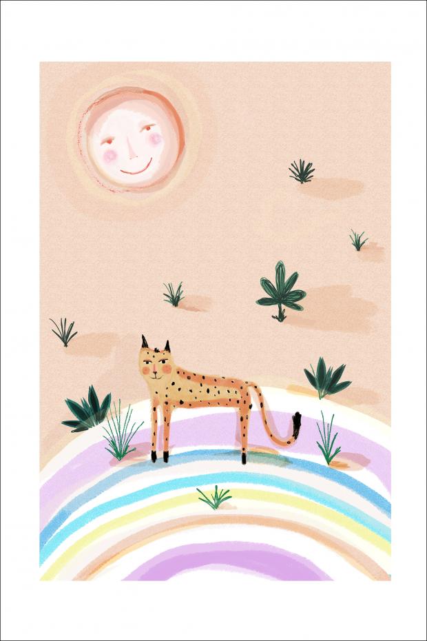 Bildverkstad Rainbow Leopard Poster
