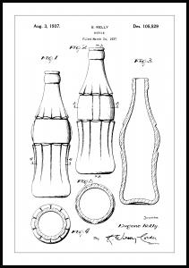 Lagervaror egen produktion Patenttekening - Coca Colafles Poster