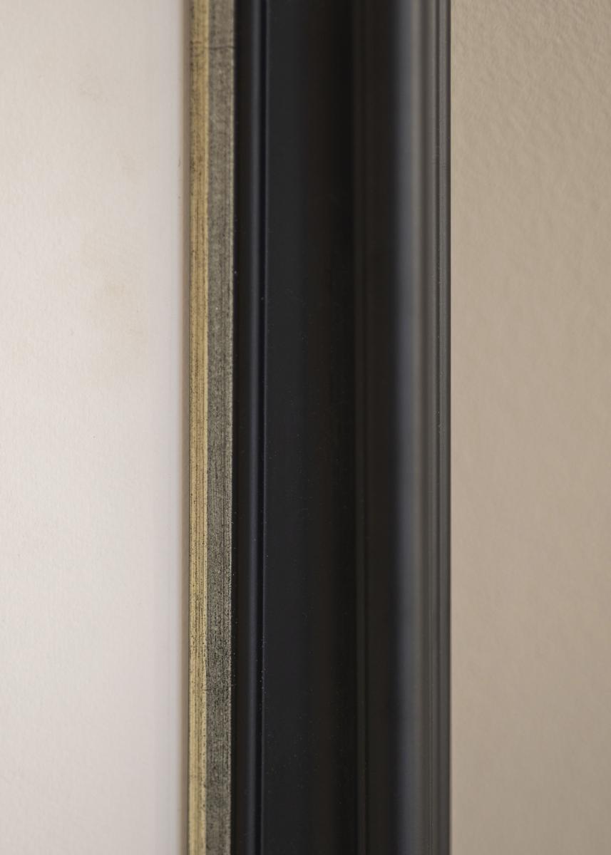 Ramverkstad 60x90 Ombud Fotolijst Mora Premium Zwart-Zilver - Formaat naar keuze