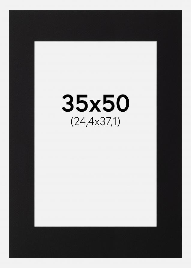 Galleri 1 Passe-partout Zwart (Witte kern) 35x50 cm (24,4x37,1)