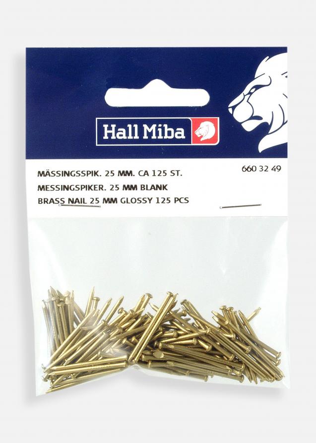 Hallmiba Messing nagels 25 mm blank 125 stuks