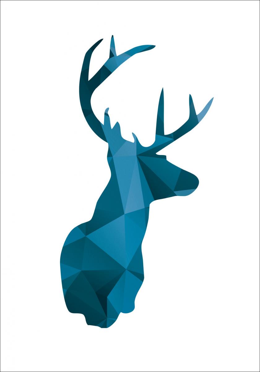 Bildverkstad Deer - Blue Poster