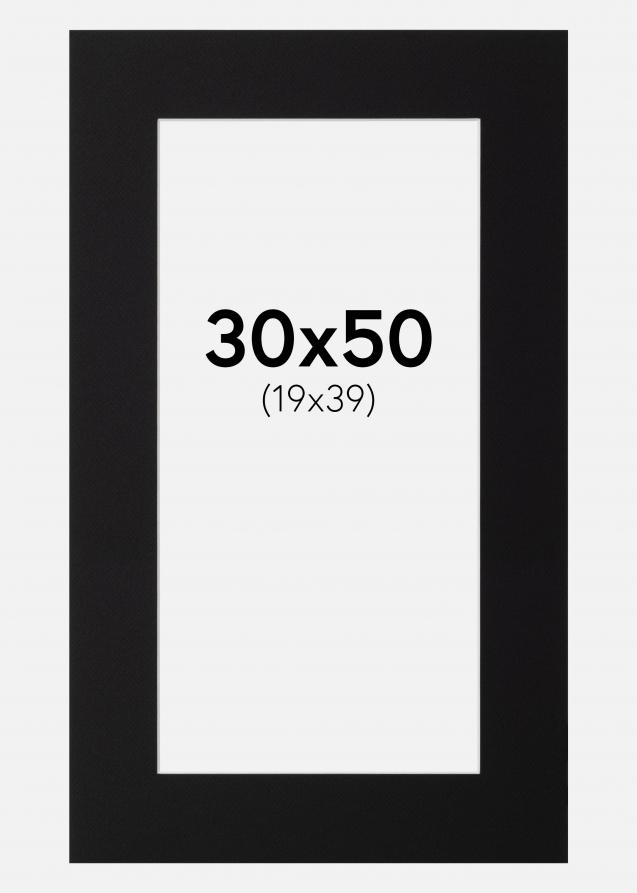 Galleri 1 Passe-partout Zwart (Witte kern) 30x50 cm (19x39)