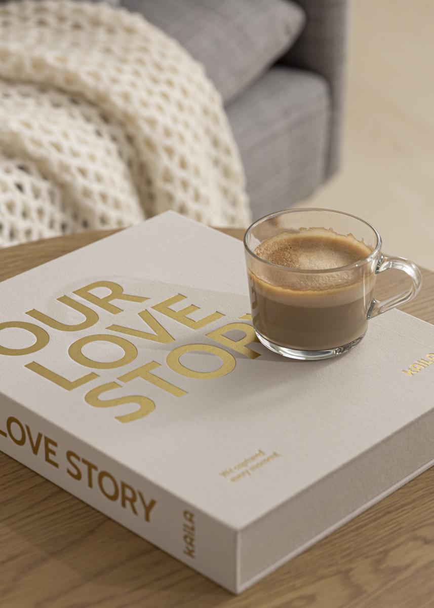 KAILA KAILA OUR LOVE STORY Creme - Coffee Table Photo Album (60 Zwarte zijden)