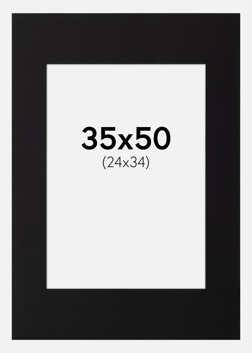 Galleri 1 Passe-partout Zwart (Witte kern) 35x50 cm (24x34)