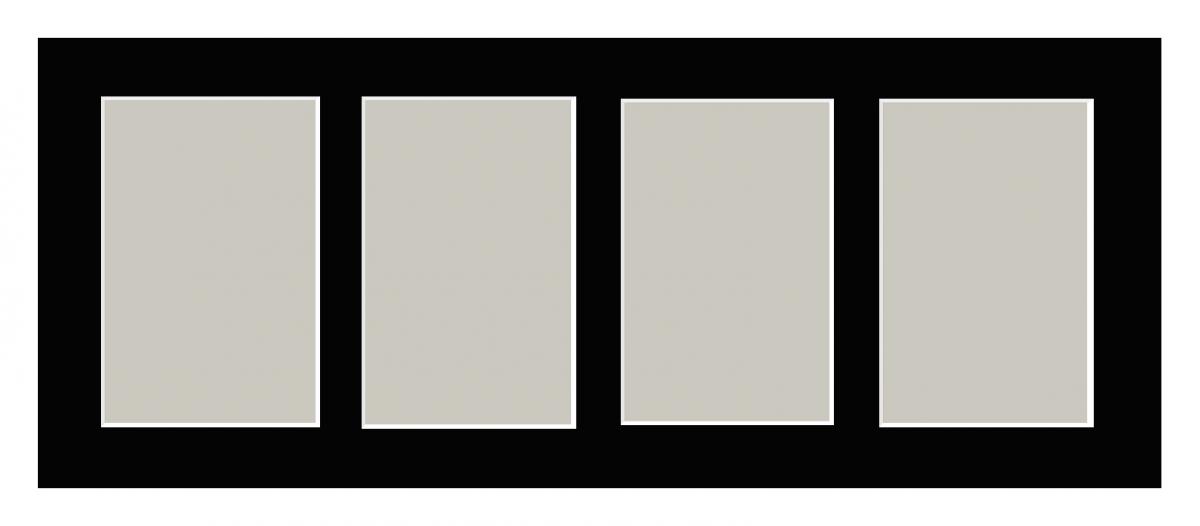 Galleri 1 Passe-partout Zwart 40x100 cm - Collage 4 Foto's (19x29 cm)