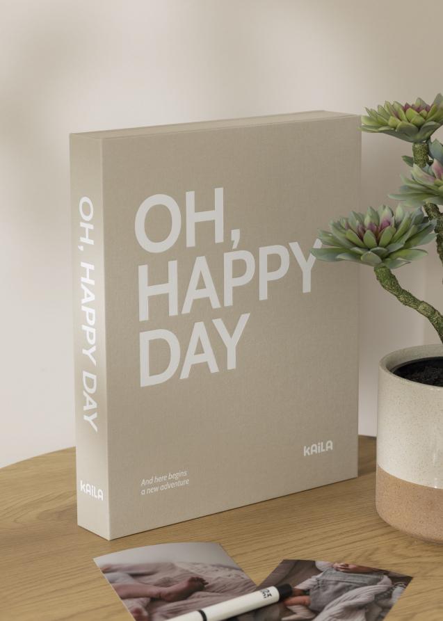 KAILA KAILA OH HAPPY DAY Grey - Coffee Table Photo Album (60 Zwarte zijden)