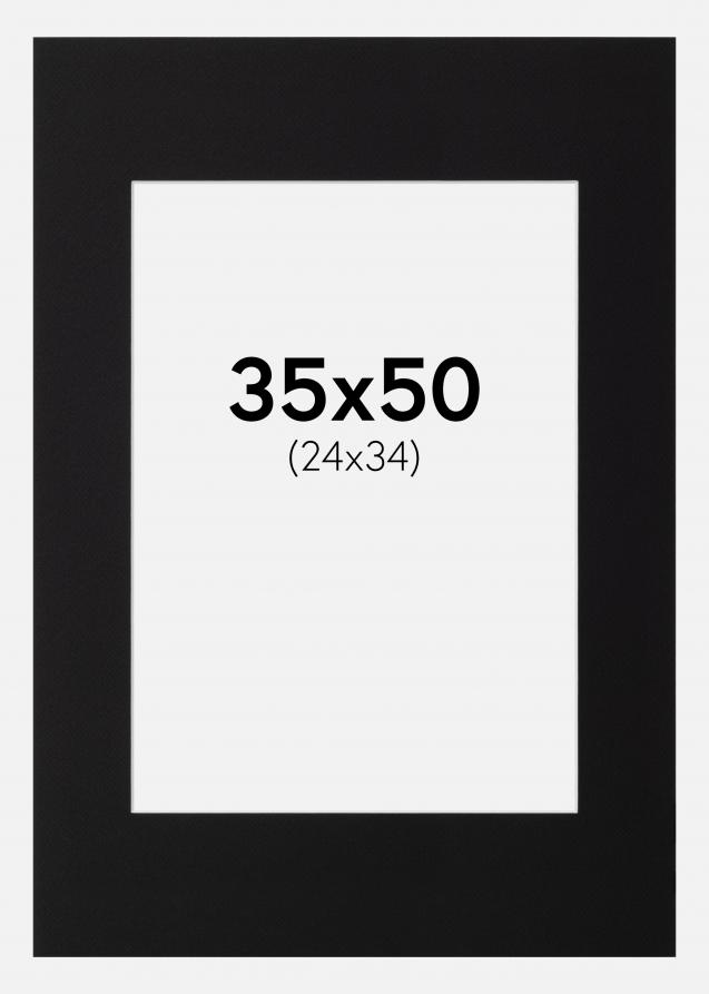 Artlink Passe-partout Zwart Standaard (Witte kern) 35x50 cm (24x34)