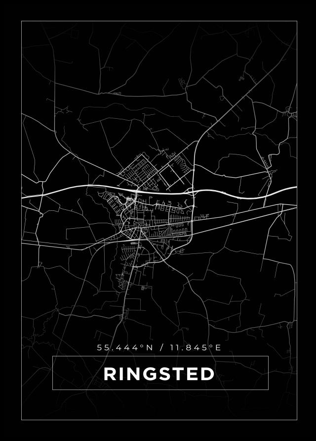 Bildverkstad Map - Ringsted - Black Poster