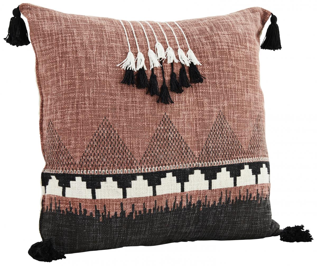 Madam Stoltz Kussenhoes Tassles - Raspberry 60x60 cm