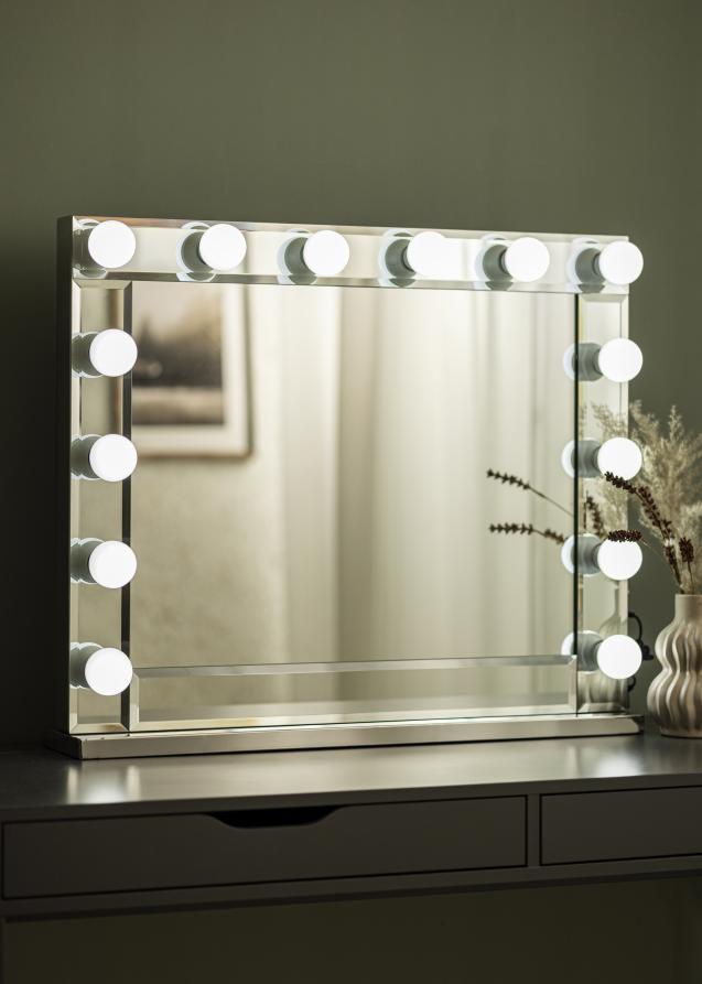 KAILA KAILA Make-up spiegel Hollywood 14 E27 Zilver 80x65 cm