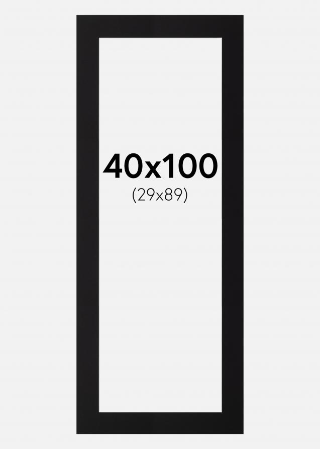 Galleri 1 Passe-partout Zwart (Witte kern) 40x100 cm (29x89)