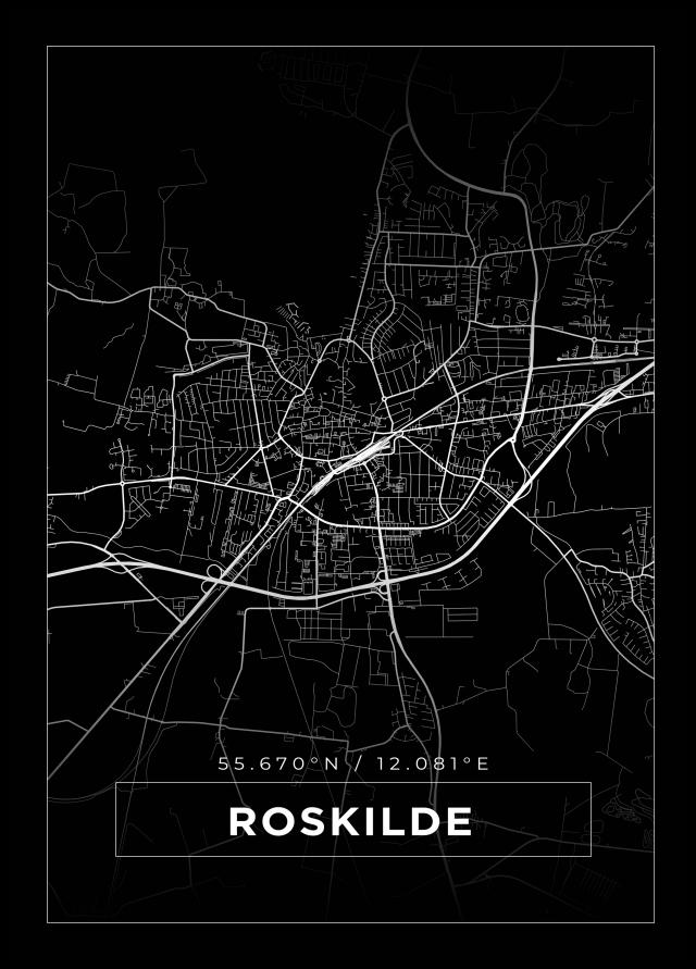 Bildverkstad Map - Roskilde - Black Poster