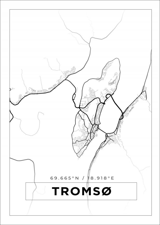 Bildverkstad Map - Troms - White Poster