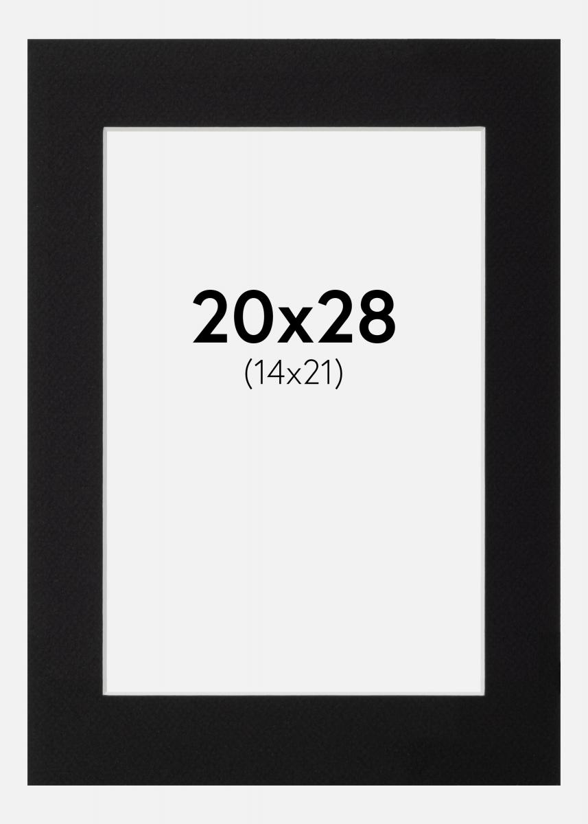 Galleri 1 Passe-partout Zwart (Witte kern) 20x28 cm (14x21)