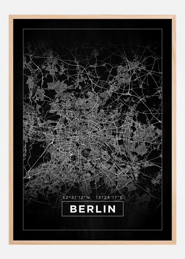 Bildverkstad Map - Berlin - Black Poster