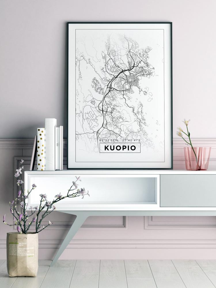 Bildverkstad Map - Kuopio - White Poster