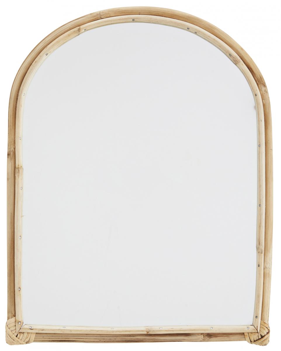 Madam Stoltz Spiegel Half Ovaal Bamboe 36x47 cm